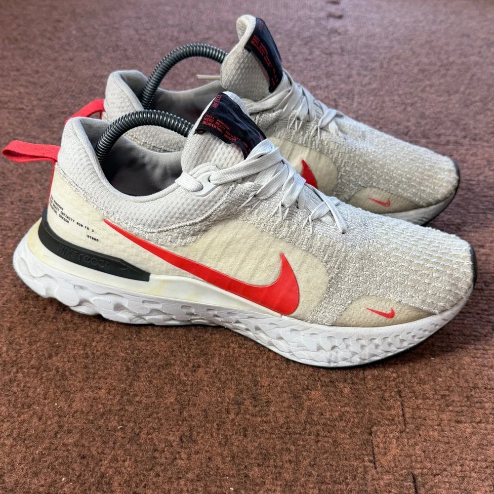 Nike React Infinity Run Flyknit 3 Sail Siren Red Men Running Shoes DH5392-101 10